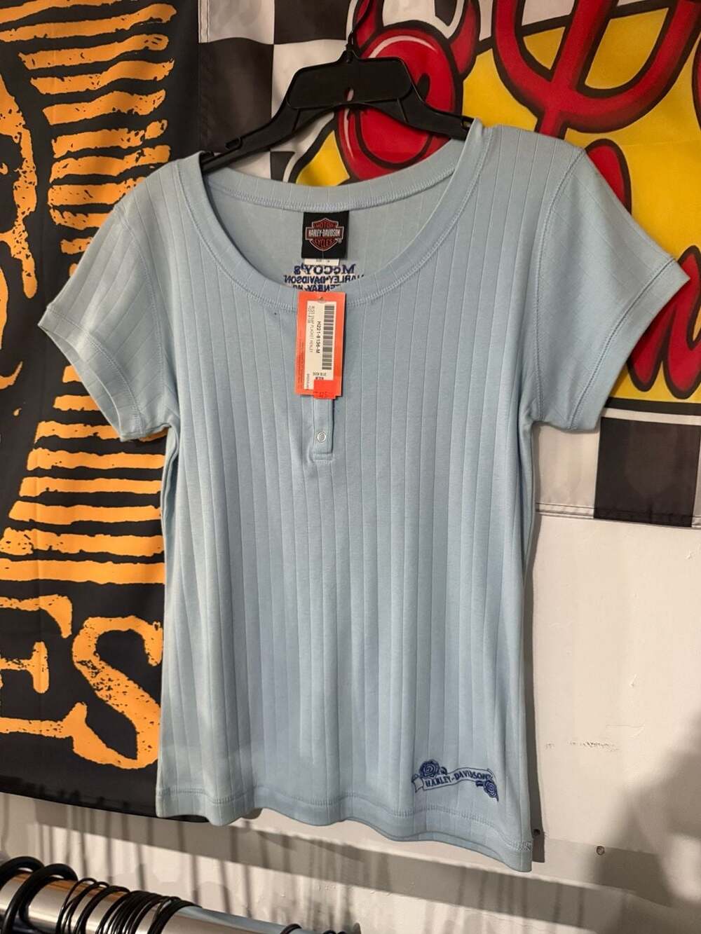 Harley-Davidson McCoy's Green Bay WI Women's Snap Placket Ribbed Henley Top